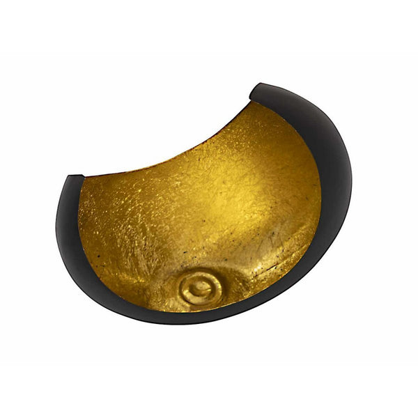 Kynttilänjalka - kuu/sirppien muotoinen kynttilänjalka musta mattakullattu sisältä