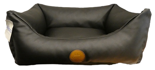 Leather bed - black - dog basket - 2 sizes