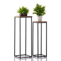 Flower column set - Flower stool Peru square plant stand - W 25 and 20 H 78 and 67 cm