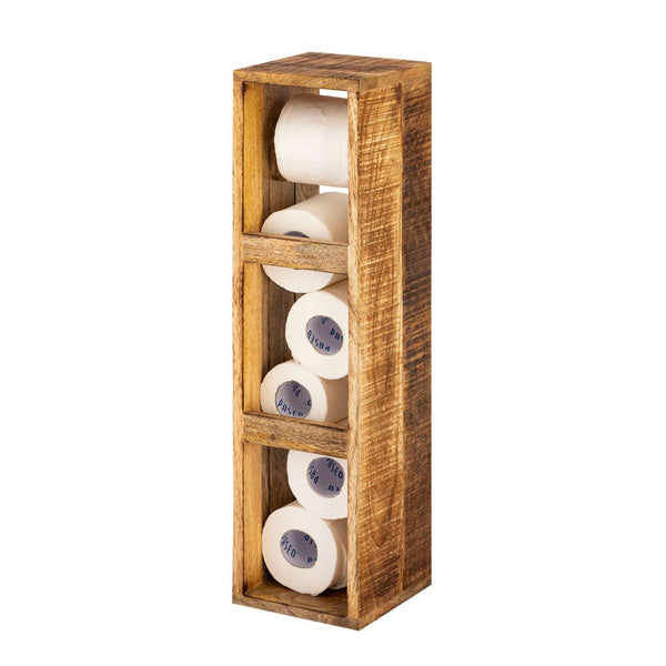 WC-paperiteline puuta 17x17cm - Neliömäisestä mangopuusta valmistettu wc-paperiteline