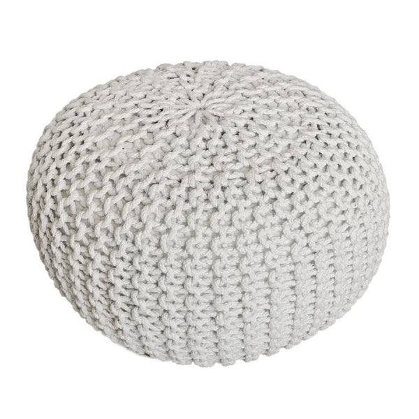 Pouf setti, jossa 3 kpl Ø 55 cm neulottu rahi lattiatyyny karkea neulottu look