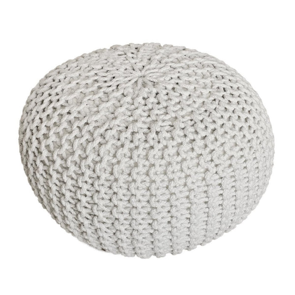 Pouf set with 3 pcs Ø 55 cm knitted footstool footstool floor cushion coarse knit look