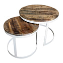 Coffee table set - 2 side tables - Coffee table round Austin - Metal frame