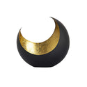 Kynttilänjalka - kuu/sirppien muotoinen kynttilänjalka musta mattakullattu sisältä