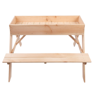 Table bench set with sandbox for the garden or terrace
