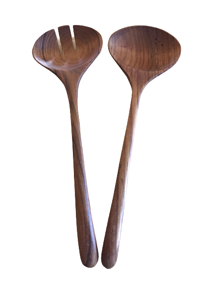 Salad cutlery in Teak wood - consisting of two salad spoons