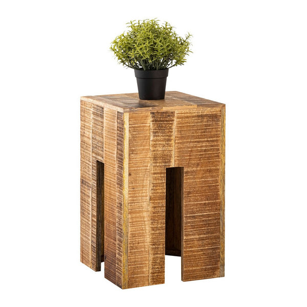 Square stool 28 x 45 x 28 cm flower pillar stool flower stool side table mango wood