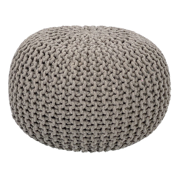 Pouf setti, jossa 3 kpl Ø 55 cm neulottu rahi lattiatyyny karkea neulottu look